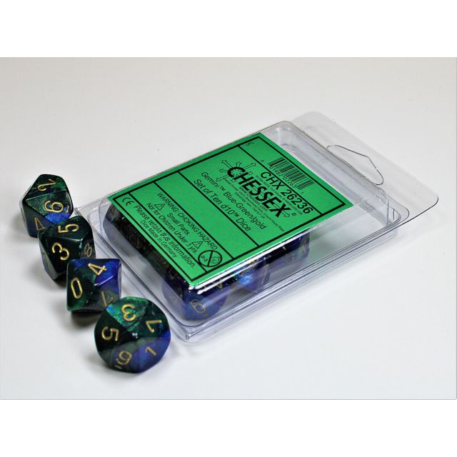 Gemini Blue-Green w/Gold - 10 Die Set (CHX26236)