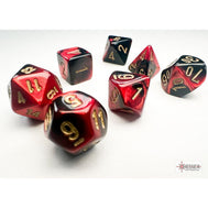 Mini-hedral Gemini Black-Red/Gold - 7 Die Set (CHX20633)
