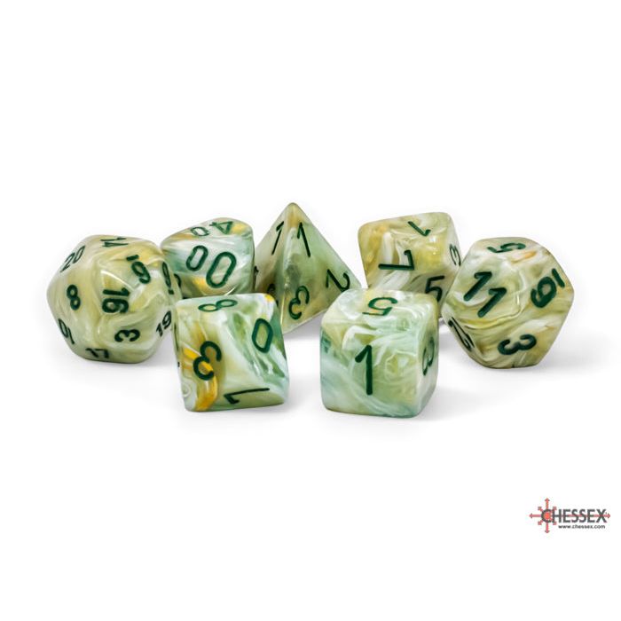 Marble Mega-hedral Green w/Dark Green - 7 Die Set (CHX22409)
