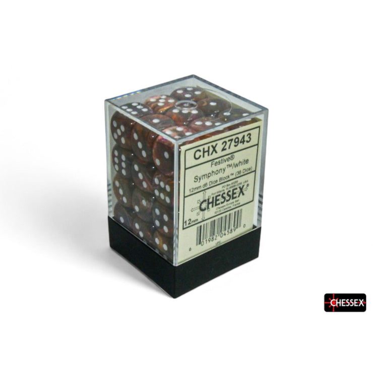 Festive 12mm D6 Symphony/White (36) (CHX27943)