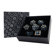 Hollow Dragon Stainless and Blue - Metal RPG Dice Set (LPG)