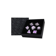 Inscripted Sakura Purple White - Metal RPG Dice Set (LPG)