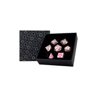 Inscripted Sakura Pink White - Metal RPG Dice Set (LPG)