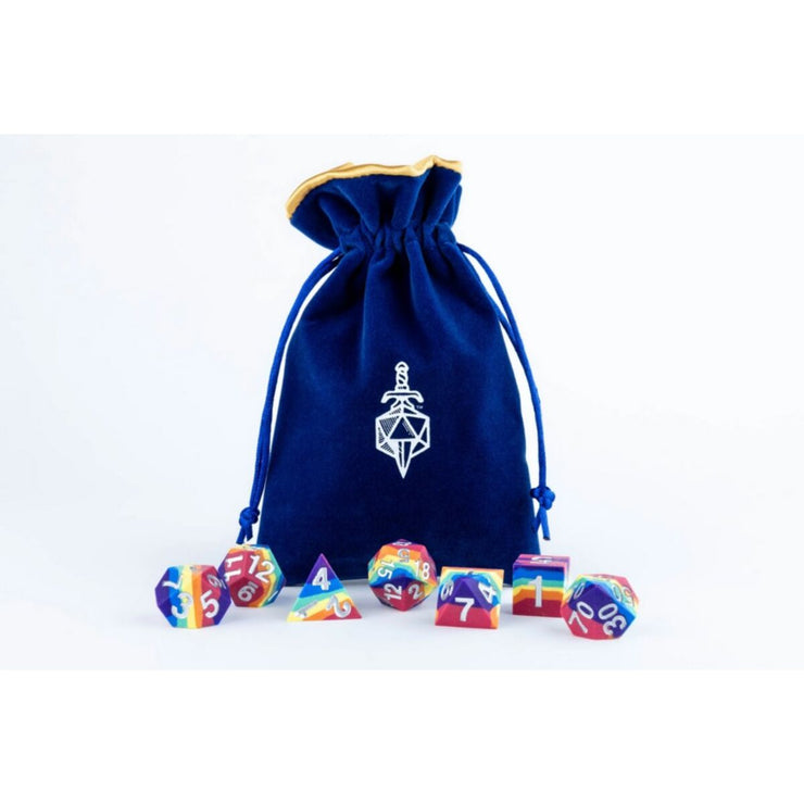 Fanroll Small Velvet Dice Bag - Purple w/Gold Satin