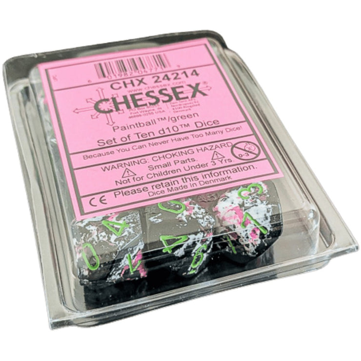 Brush Paintball w/ Green - Ten d10 Set (CHX24214)