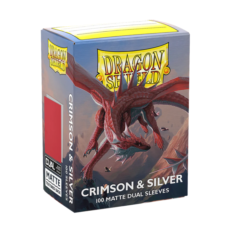 Dragon Shield Sleeves DUAL MATTE - Crimson & Silver (100pk)