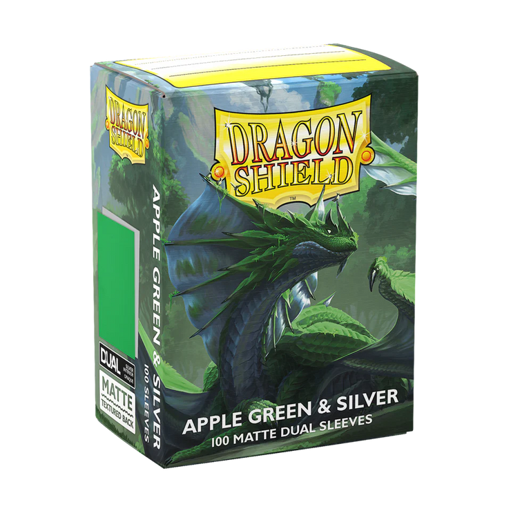 Dragon Shield Sleeves DUAL MATTE - Apple Green & Silver (100pk)