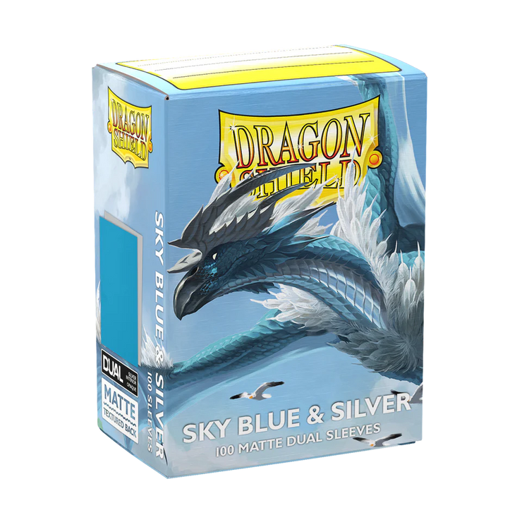 Dragon Shield Sleeves DUAL MATTE - Sky Blue & Silver (100pk)