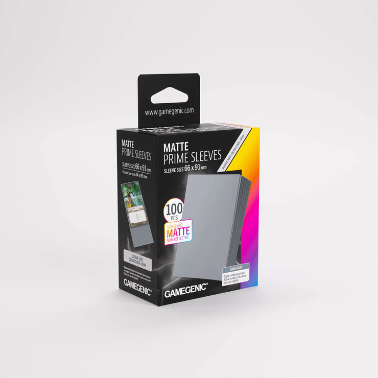 Gamegenic Matte Prime Sleeves - Dark Grey (100pk)