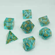 Liquid Core Sharp Edge Resin Dice Set - Molten Lagoon (CC)