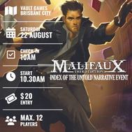 Malifaux: Index of the Untold Narrative Event @ Brisbane City