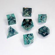 Sharp Edge Resin Dice Set - Abyssal Glimmer (CC)