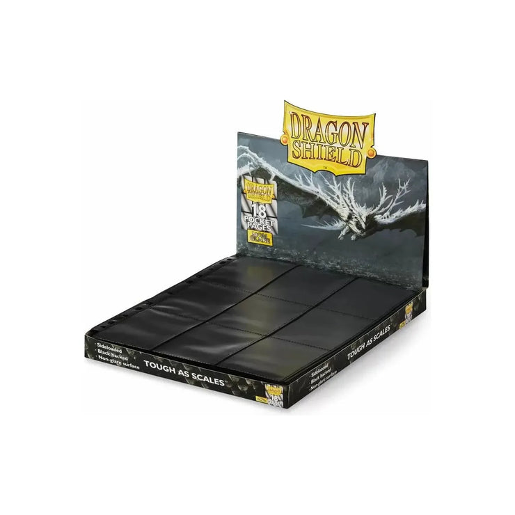 Dragon Shield: Non Glare 18 Pocket Side Loading Pages (50pk) Black