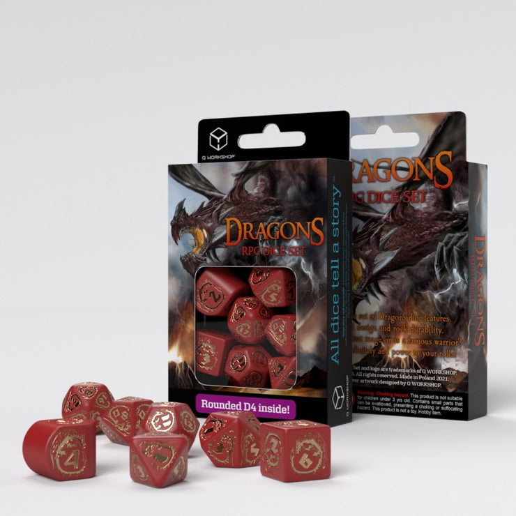 Dragons Modern Dice Set: Ruby (7)