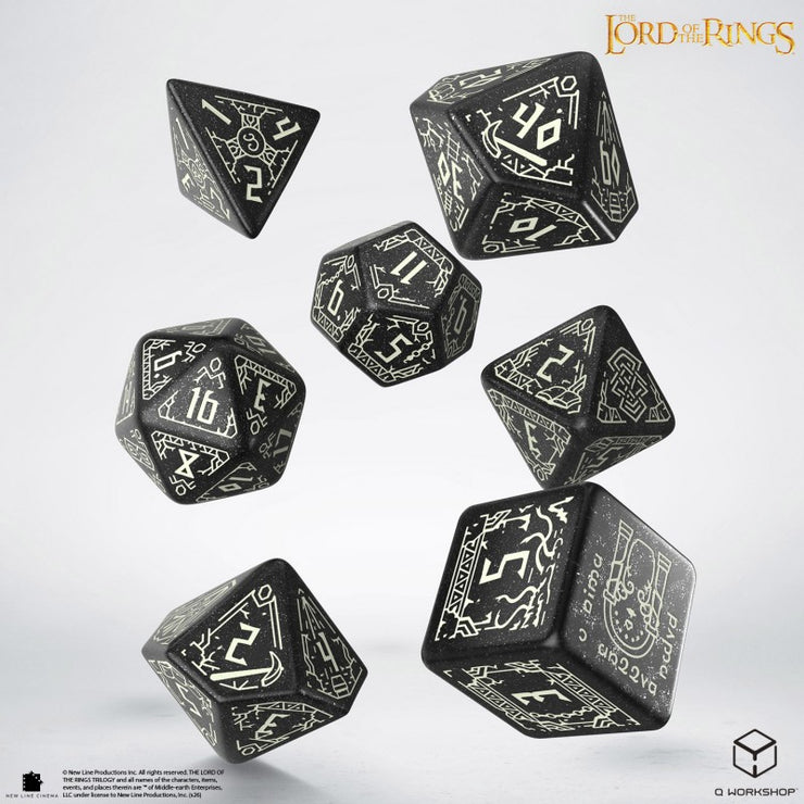 Moria: The Lord of the Rings Glow in the Dark 7 Dice Set - Q Workshop