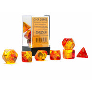 Gemini Translucent Red-Yellow w/Gold- 7 Die Set (CHX26468)