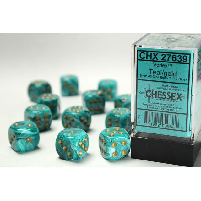 Vortex 16mm D6 Teal/Gold (12) (CHX27639)