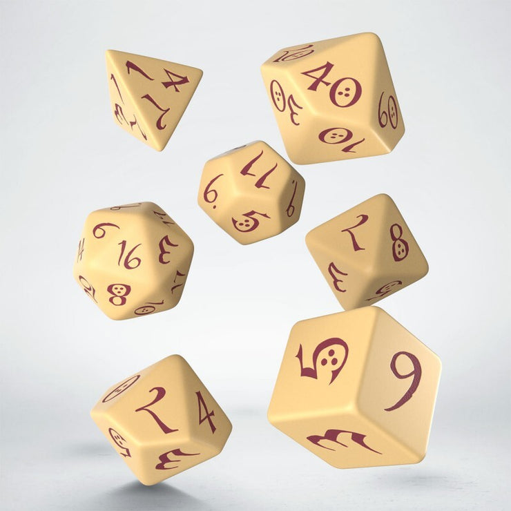 Classic RPG Beige & Burgundy Dice Set (7)