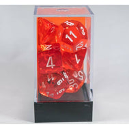 Translucent Polyhedral Orange/white 7-Die Set - CHX23073