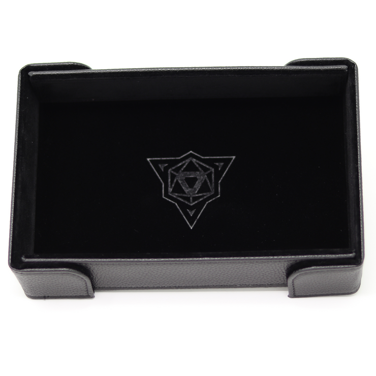 Folding Rectangle Magnetic Dice Tray: Black Velvet