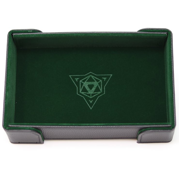 Folding Rectangle Magnetic Dice Tray: Green Velvet