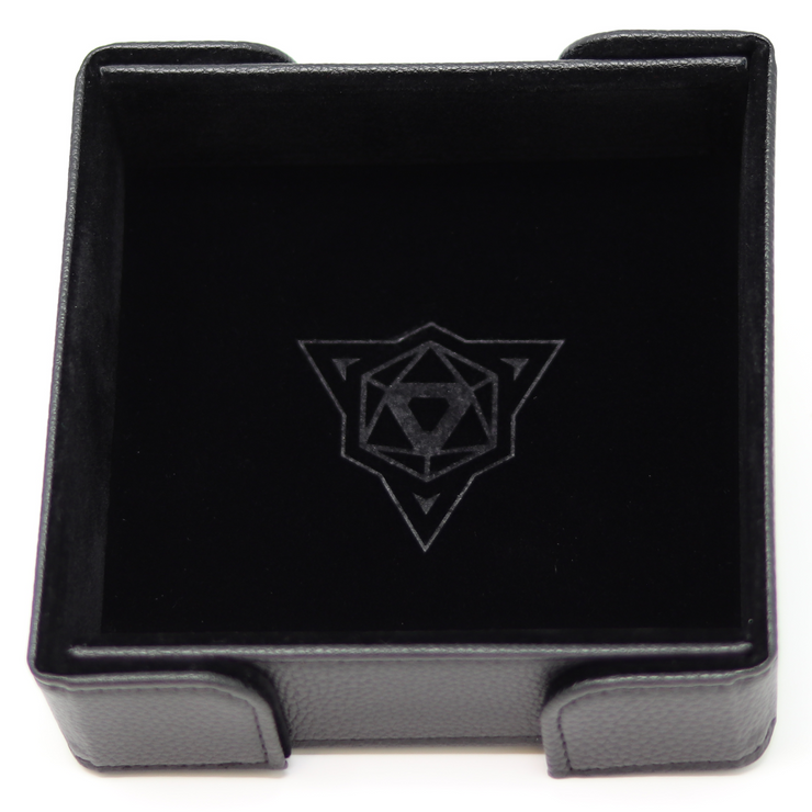 Folding Square Magnetic Dice Tray: Black Velvet