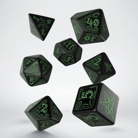 Call of Cthulhu Black & Green Dice Set (7)