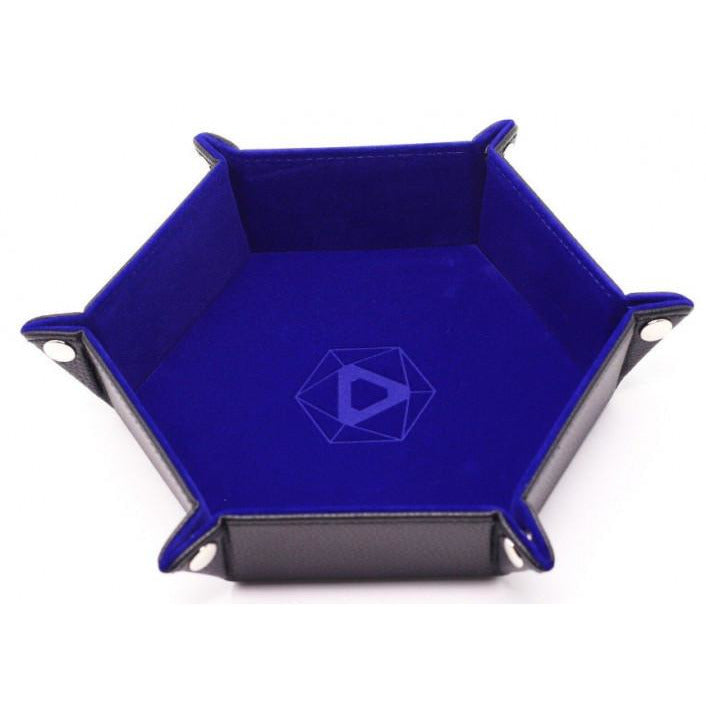 Folding Hex Dice Tray: Blue Velvet