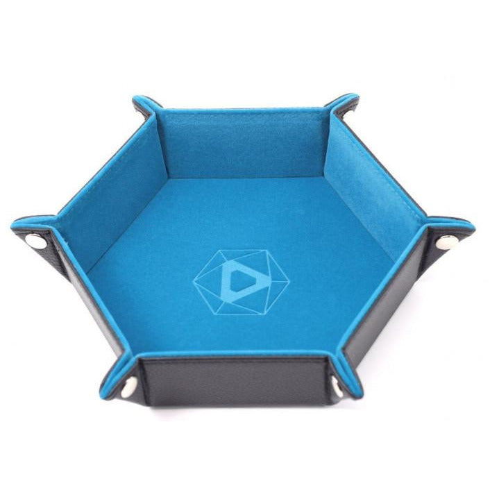 Folding Hex Dice Tray: Teal Velvet