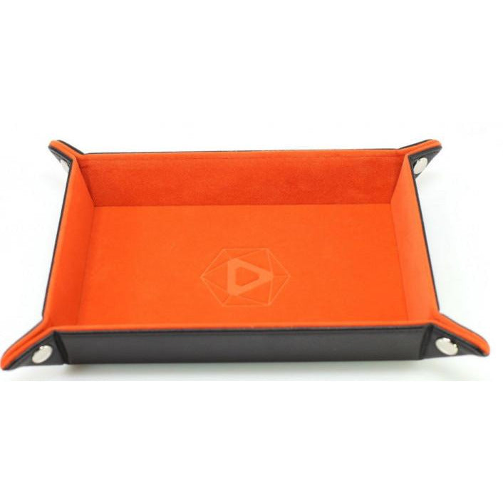Folding Rectangle Dice Tray: Orange Velvet