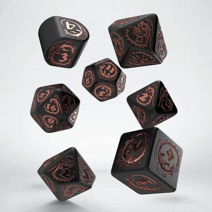 Dragons Black & Copper Modern Dice Set (7)