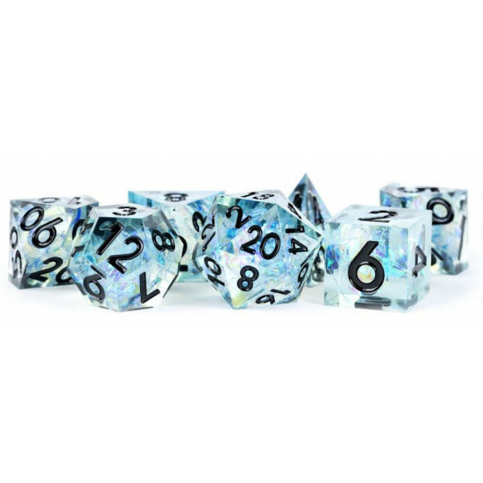MDG Sharp Edge Resin Dice Set - Captured Frost