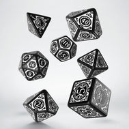 Steampunk Clockwork Black & White Dice Set (7)
